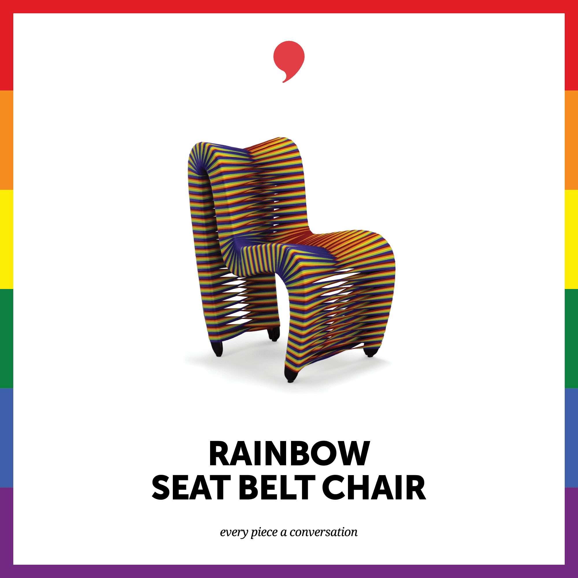 Phillips Collection Launches Rainbow Seat Belt Chair To Honor Equality and Diversity